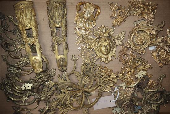 A quantity of ormolu and gilt metal furniture mounts